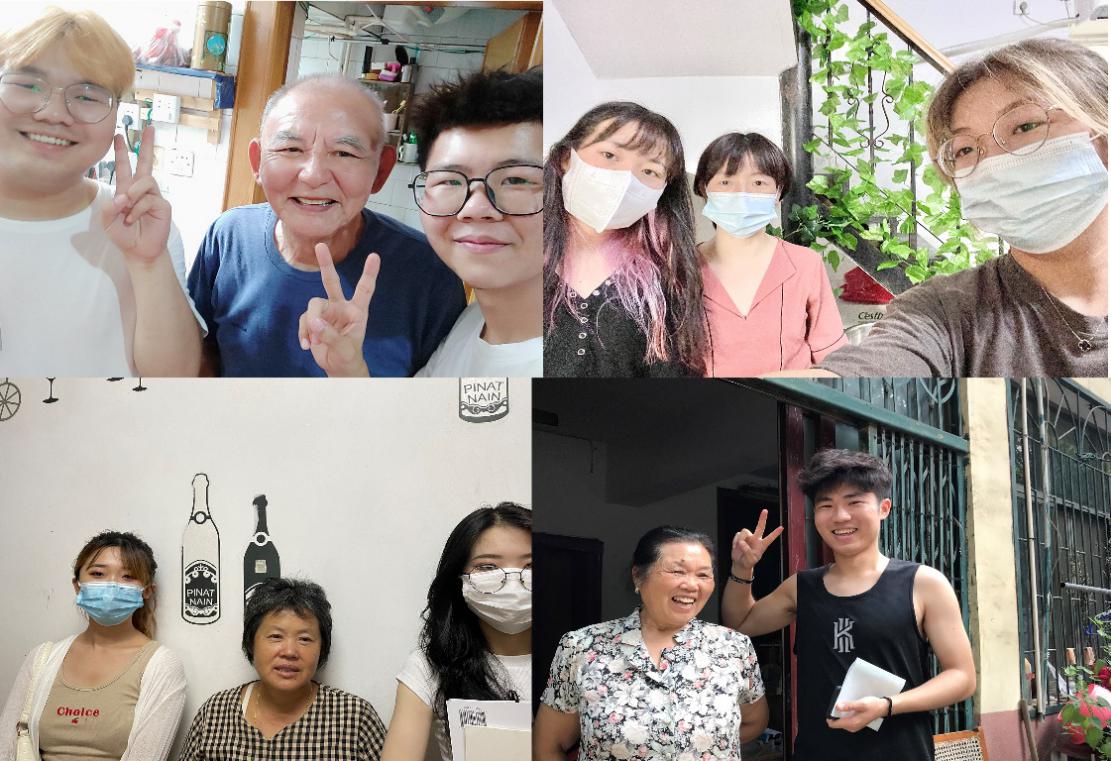 (图三:同学们与多位住户的合影留念)